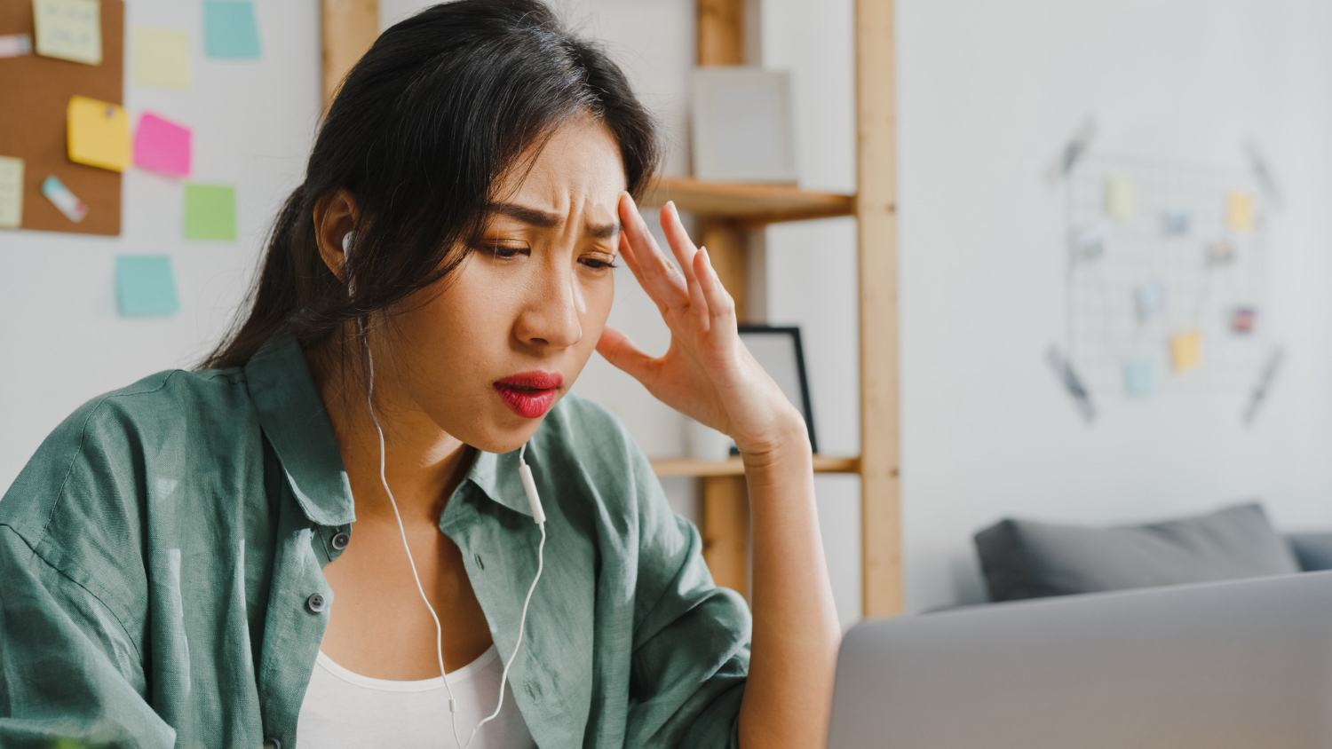 woman having trouble focusing